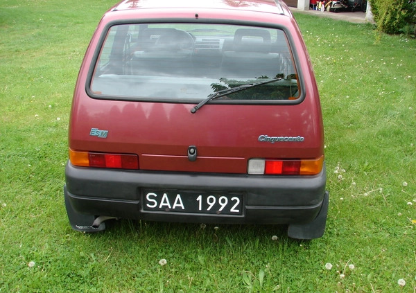 Fiat Cinquecento cena 9500 przebieg: 88000, rok produkcji 1992 z Poddębice małe 106